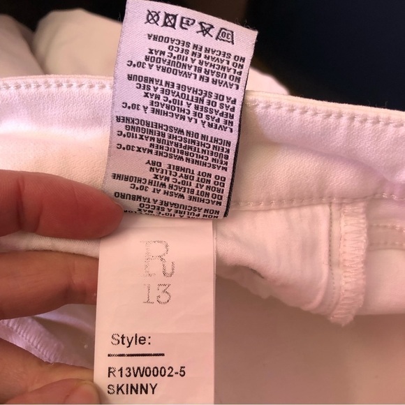 Sz 27 - R13 White Low Rise‎ Skinny Denim Jeans - Picture 11 of 15